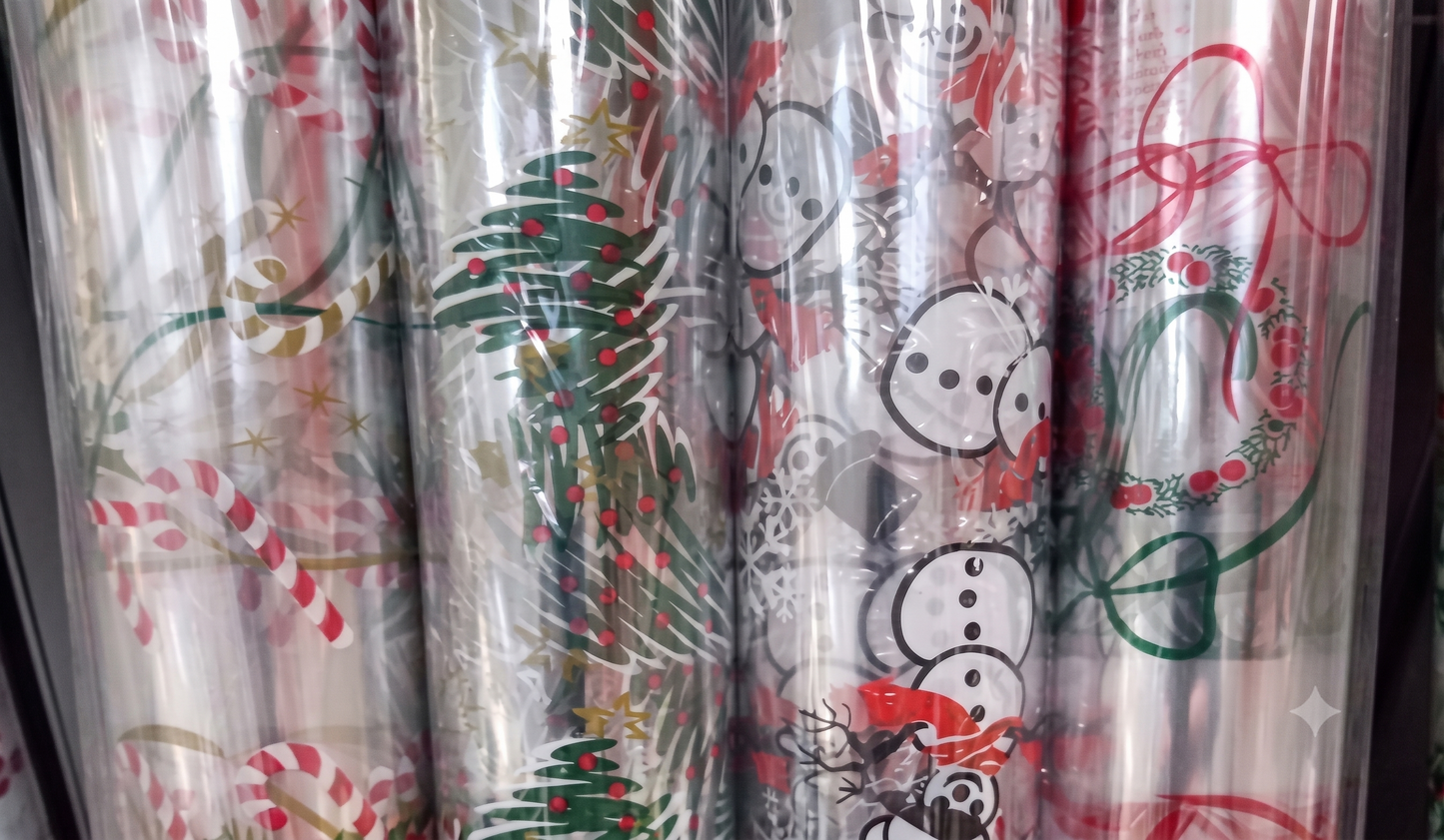 40" x 100' Christmas Cellophane Roll