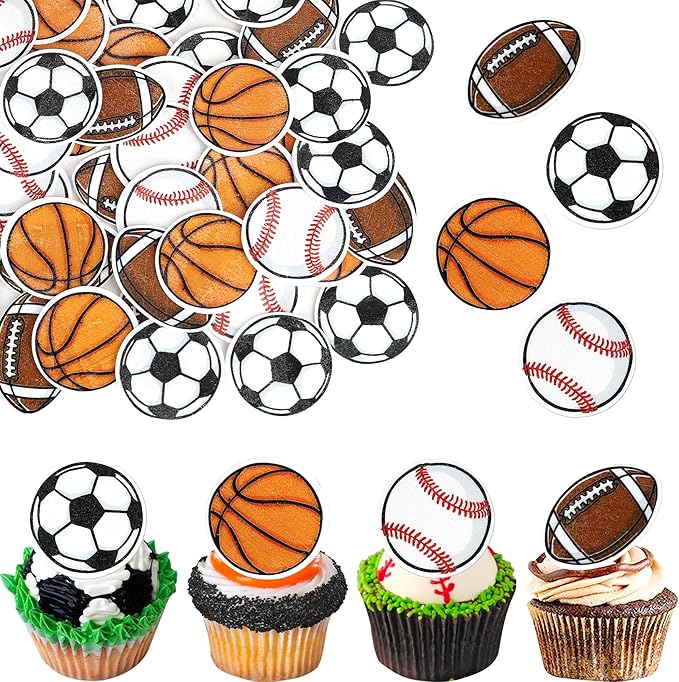 Soccer Sports Toppers 48pc Cake Decoration Box