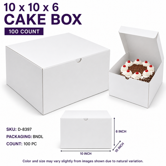 10 x 10 x 6 Cake Box - 100 Count
