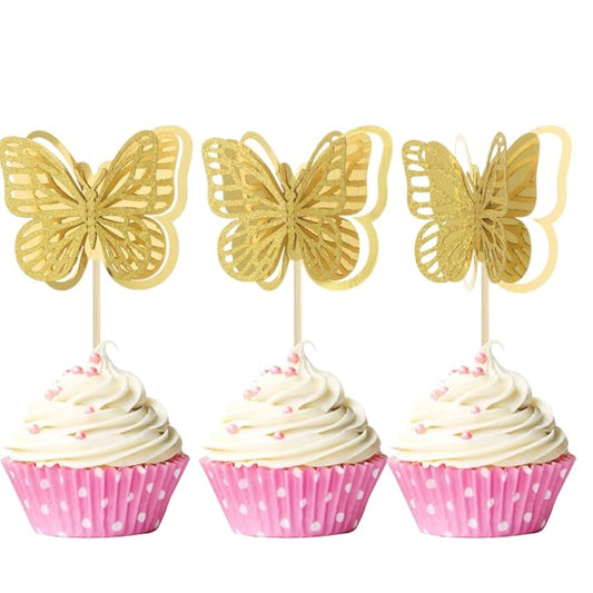 Gyufise 3D Butterfly Cupcake 24 PCS