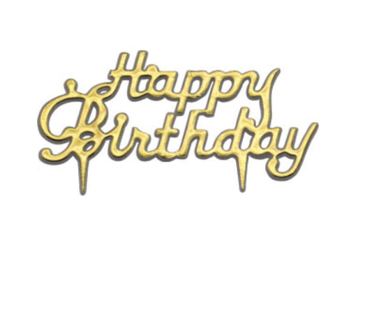 Happy Birthday Gold PL. Script 72 PCS