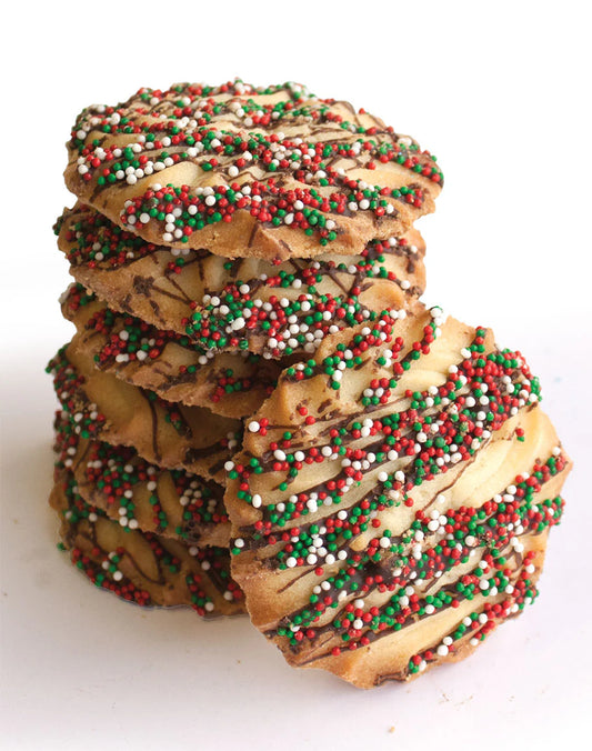 Holiday Drizzled Spritz Cookies - 5 LB