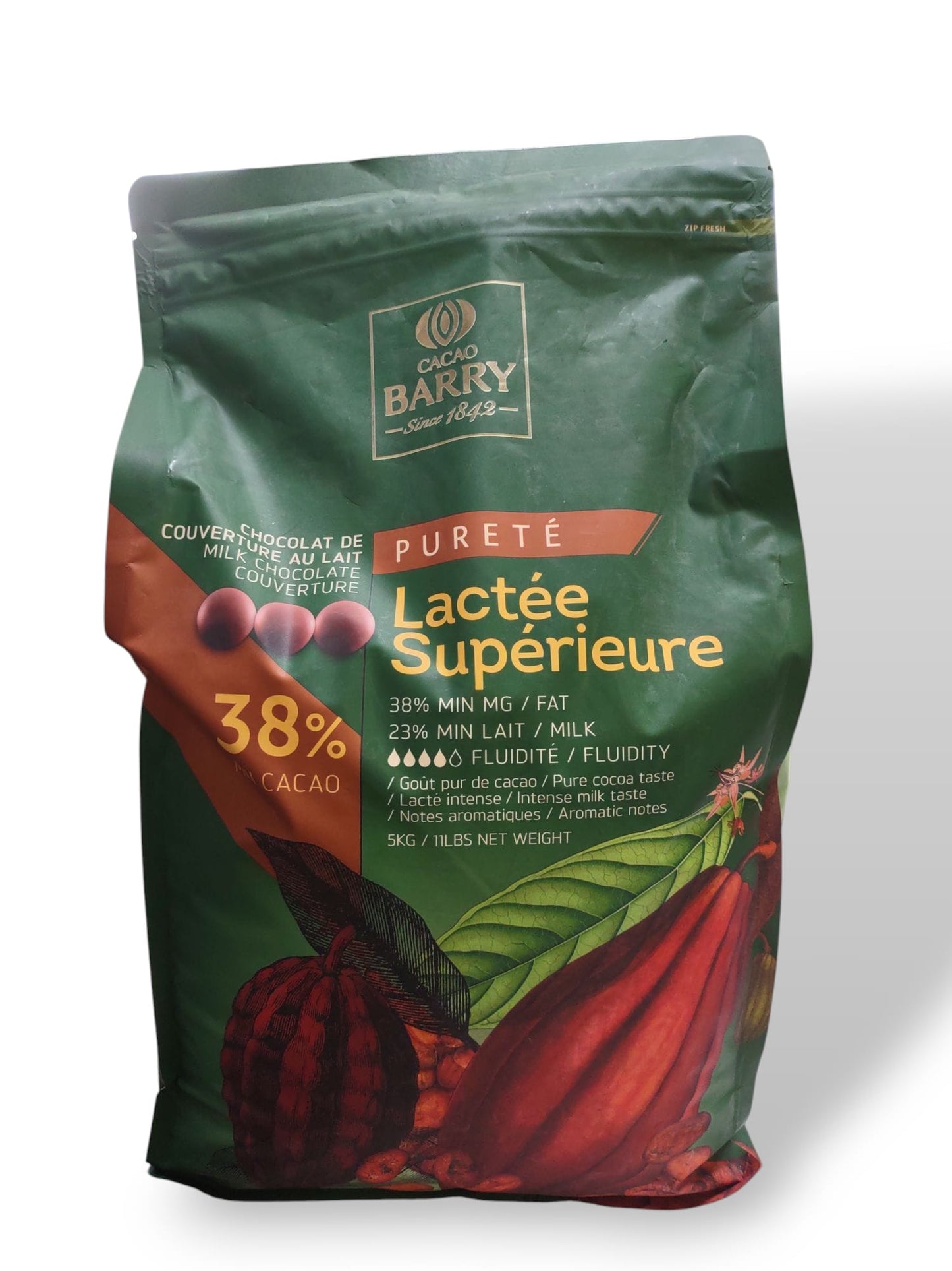 Cacao Barry Purete Lactee Superieure Milk Chocolate Pistoles 11 LBS  CHM-O38LSUP-US-U77