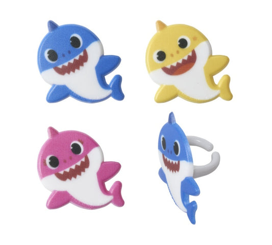 DecoPac Baby Shark Mommy Daddy Baby Rings 72 PCS