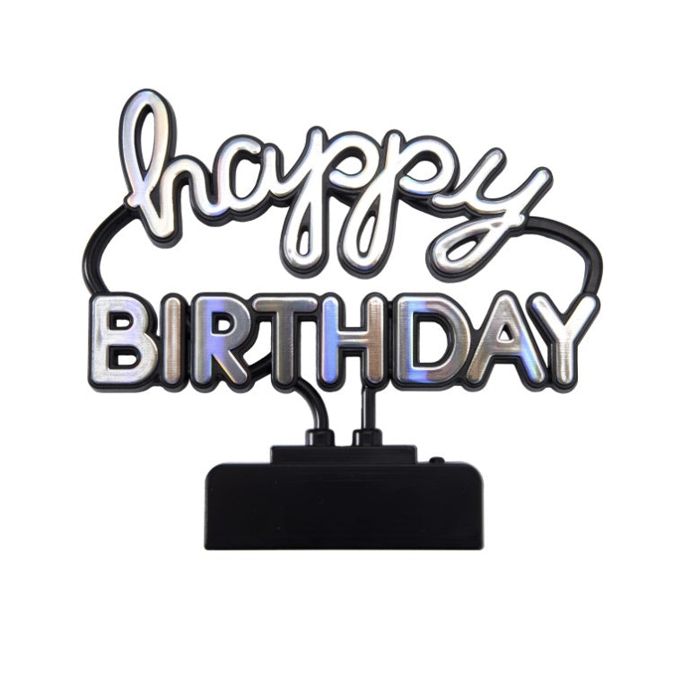 DecoPac Happy Birthday Neon Sign LayOns, 12 Pieces