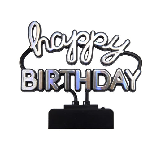 DecoPac Happy Birthday Neon Sign LayOns, 12 Pieces