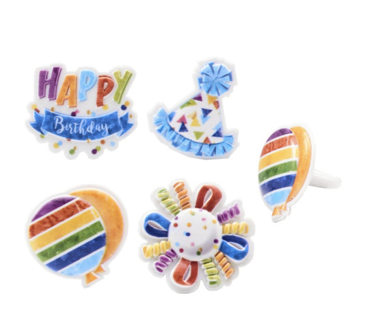 DecoPac Happy Birthday Cupcake Rings 144 PCS