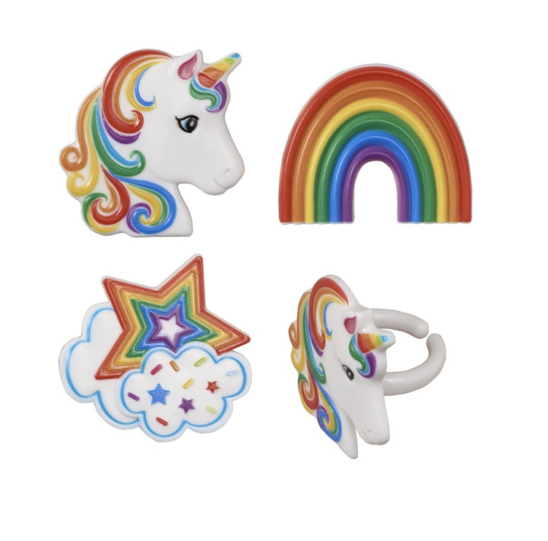 DecoPac Rainbow Unicorn Cupcake Rings 144 PCS