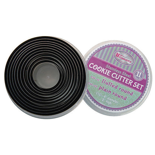 Plain Round Cookie Cutter Set (11 Piece)