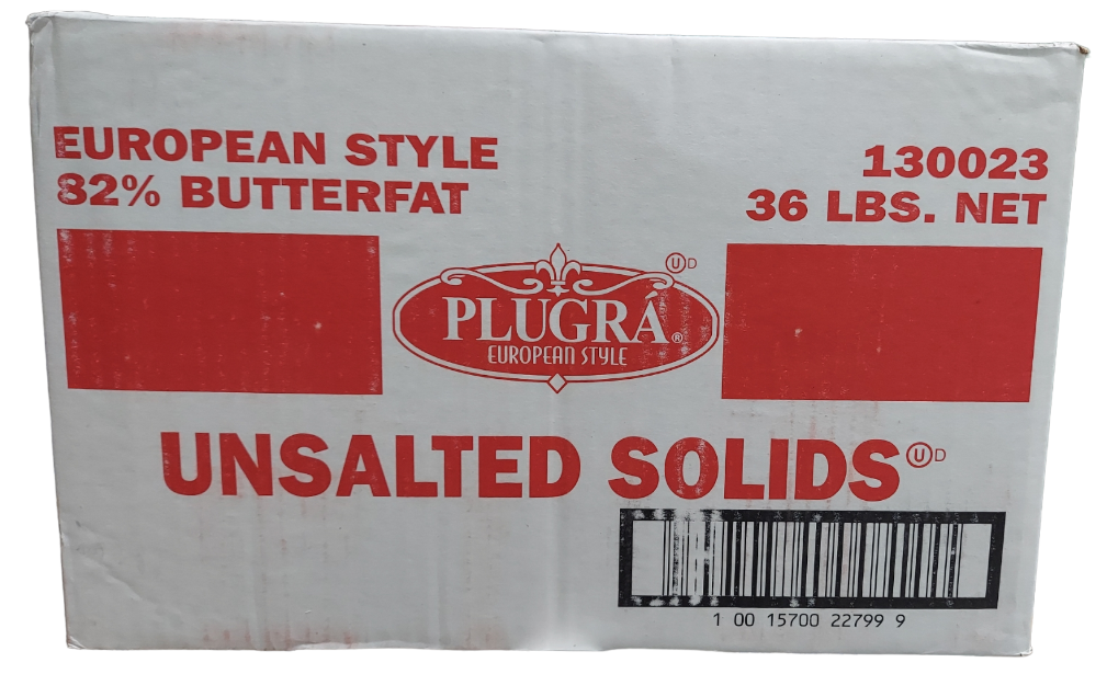 European Style 82% Butterfat Unsalted Butter 36/1LBS