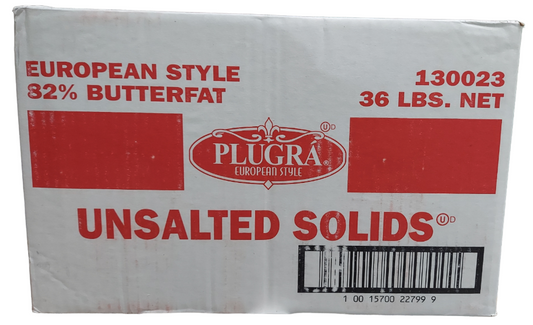 European Style 82% Butterfat Unsalted Butter 36/1LBS