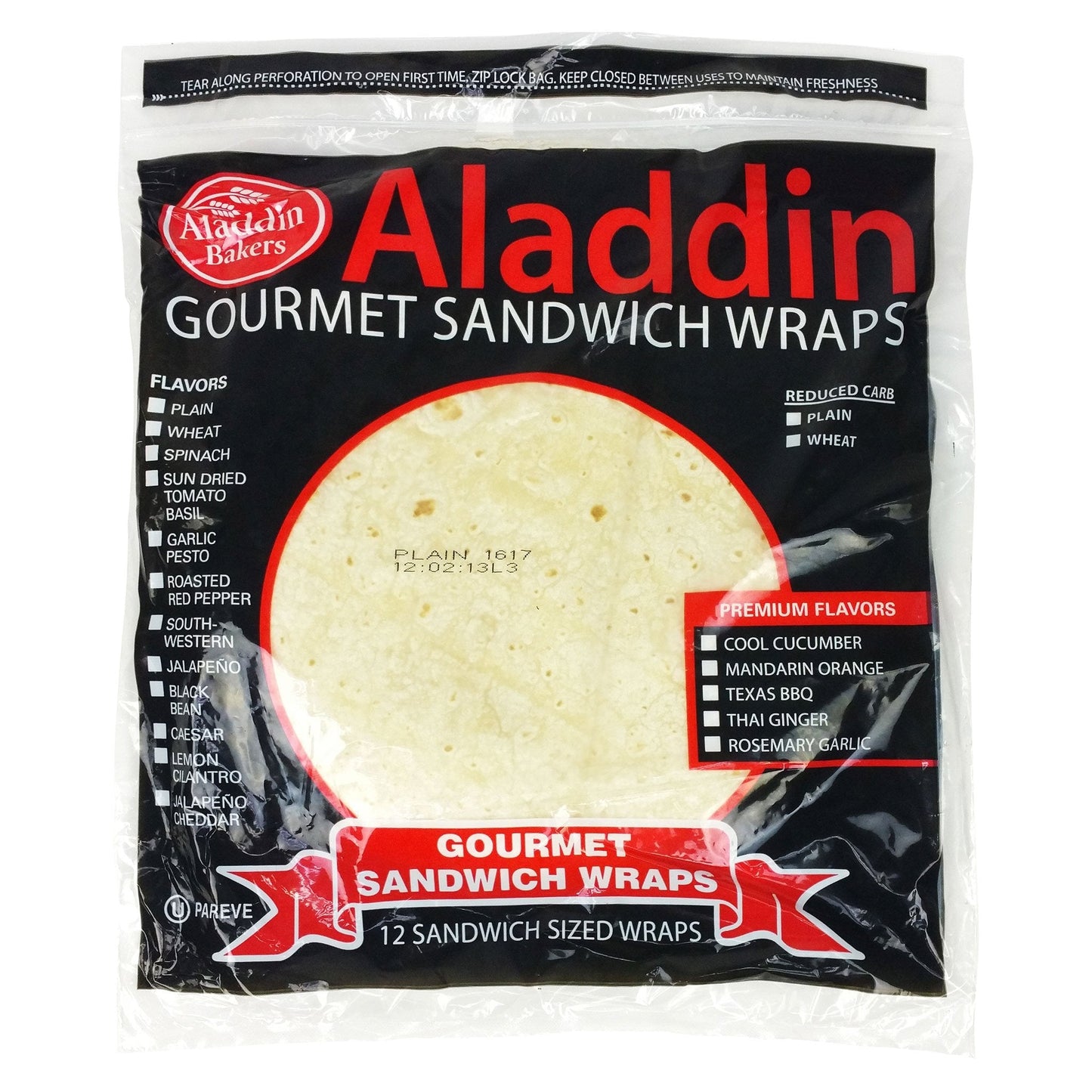 Gourmet Sandwich Wraps Plain - 6 bags/12 per bag